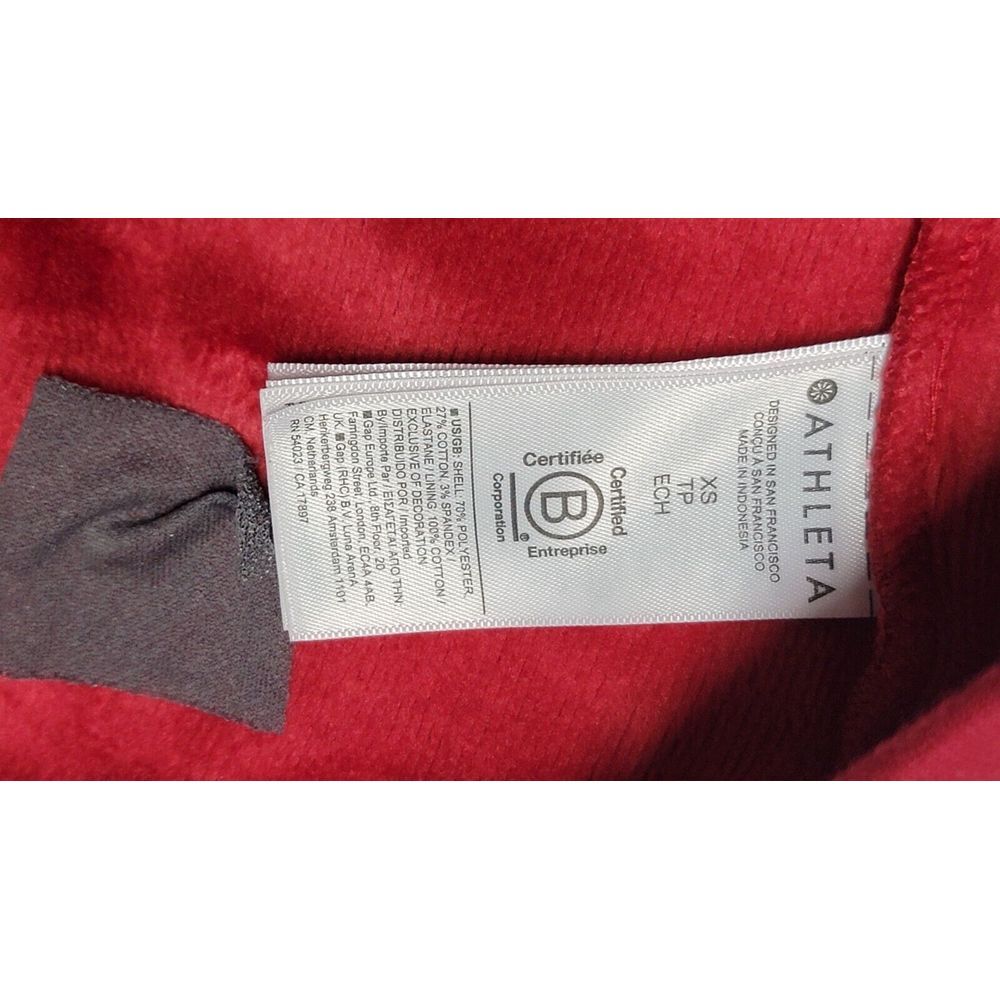 Athleta Cozy Karma Sweater‎ Dress Soft Plush Lined Pockets Red Womens XS - Picture 9 of 9